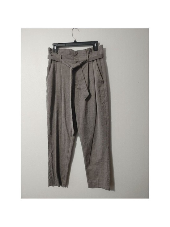 H&M Pants - Women's H&M High Waisted Ankle Length Gray Tie Trousers Size 8